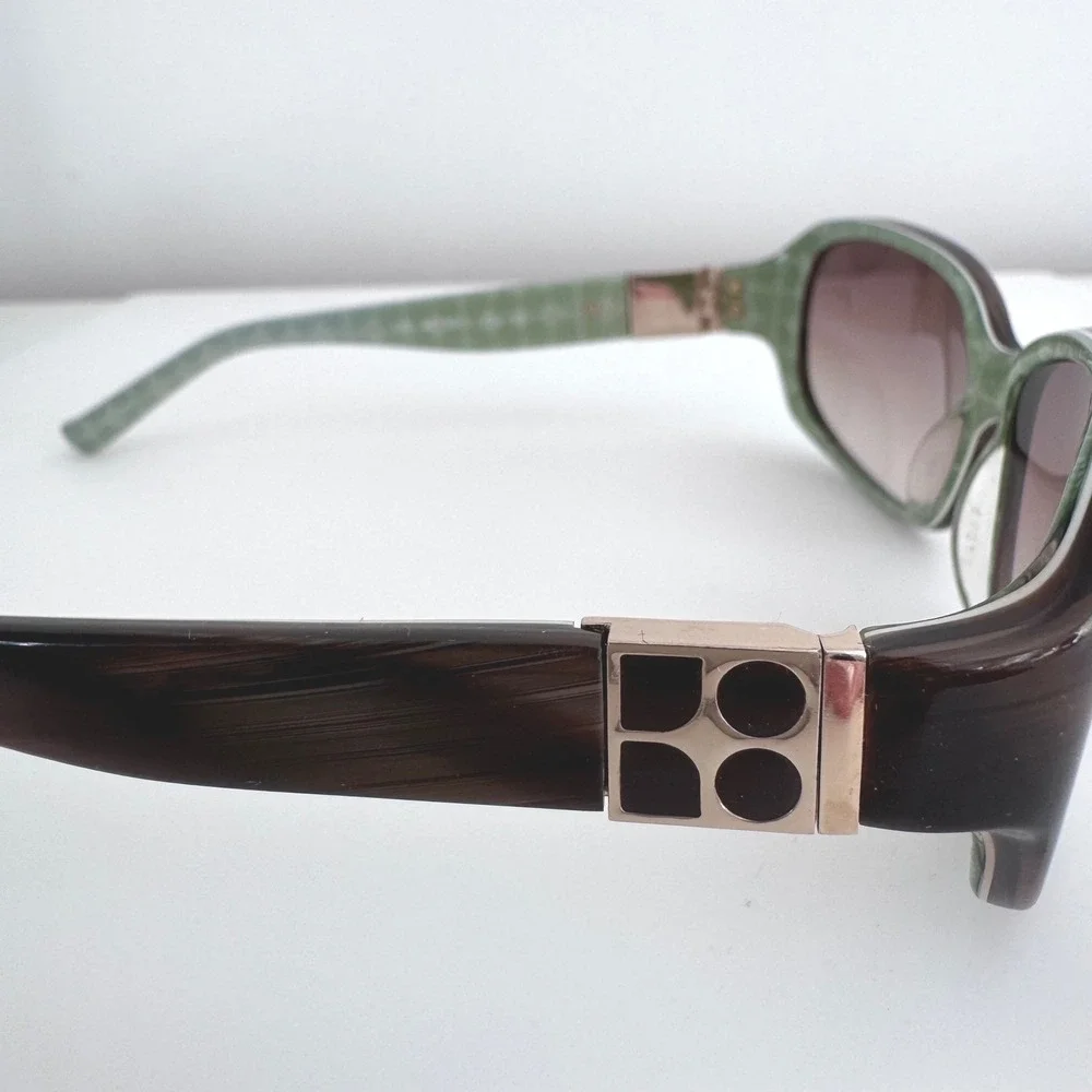 Kate Spade‎ Bette/S Brown Woodgrain Rectangular Sunglasses Green Case JDJ Y6 125